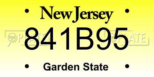 841B95 New Jersey License Plate