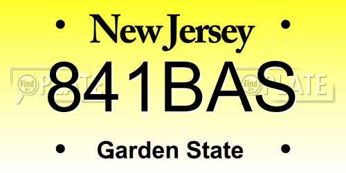 841BAS New Jersey License Plate
