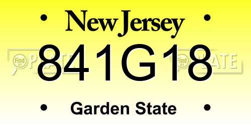 841G18 New Jersey License Plate