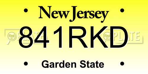 841RKD New Jersey License Plate
