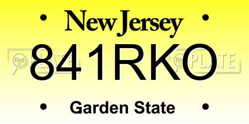 841RKO New Jersey License Plate