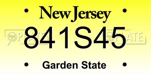 841S45 New Jersey License Plate