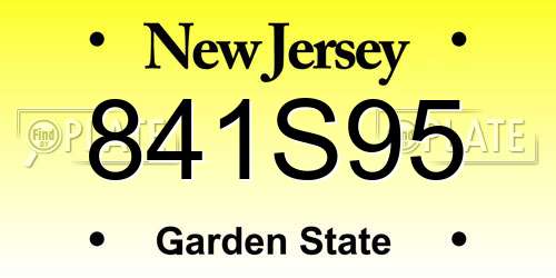 841S95 New Jersey License Plate