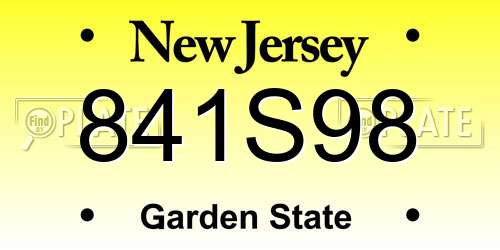 841S98 New Jersey License Plate