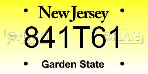 841T61 New Jersey License Plate