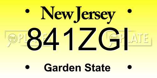 841ZGI New Jersey License Plate