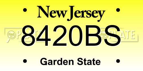8420BS New Jersey License Plate