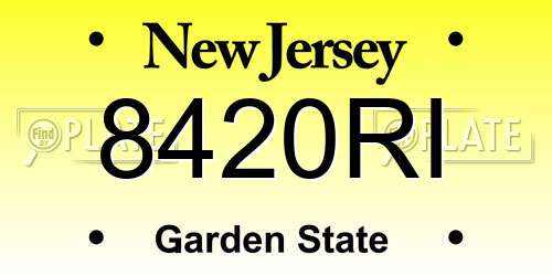 8420RI New Jersey License Plate