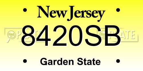 8420SB New Jersey License Plate