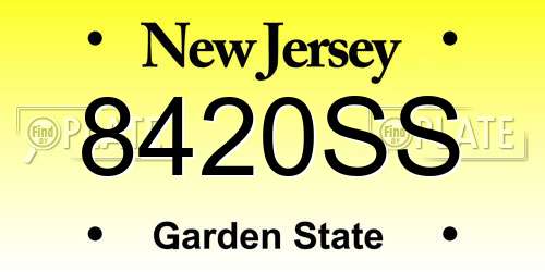 8420SS New Jersey License Plate