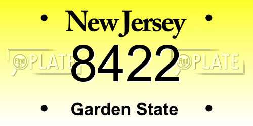 8422 New Jersey License Plate
