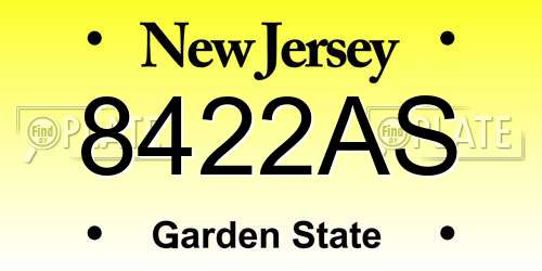 8422AS New Jersey License Plate