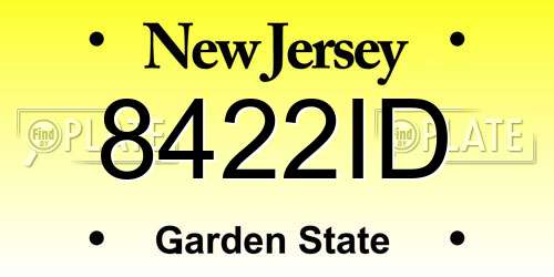 8422ID New Jersey License Plate