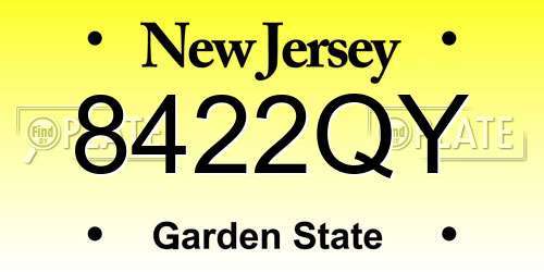 8422QY New Jersey License Plate