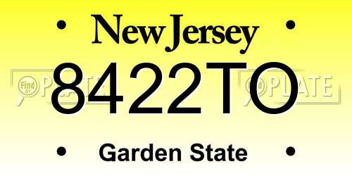 8422TO New Jersey License Plate