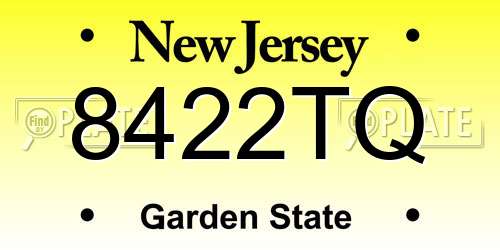 8422TQ New Jersey License Plate
