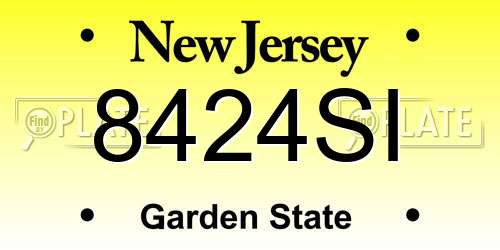 8424SI New Jersey License Plate
