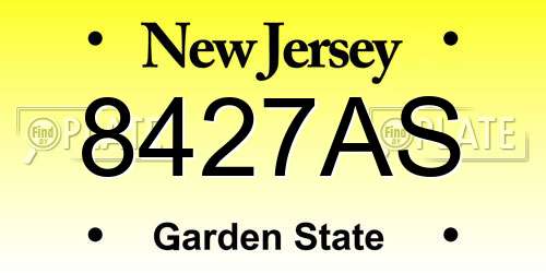 8427AS New Jersey License Plate