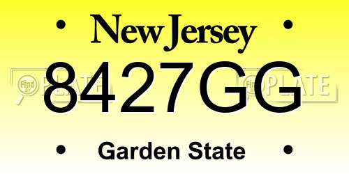 8427GG New Jersey License Plate