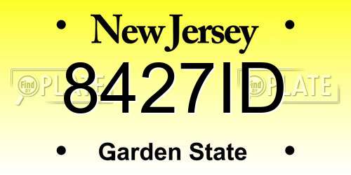 8427ID New Jersey License Plate