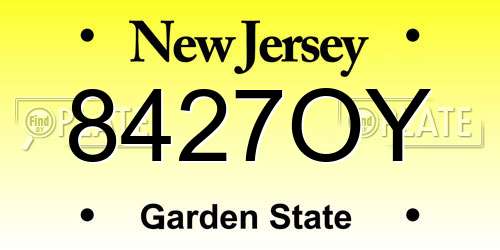 8427OY New Jersey License Plate