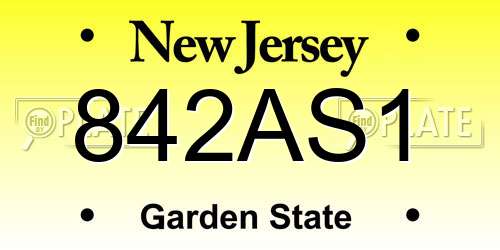 842AS1 New Jersey License Plate