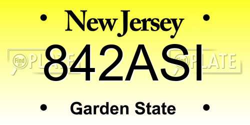 842ASI New Jersey License Plate