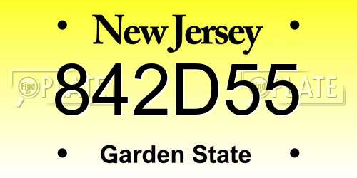 842D55 New Jersey License Plate