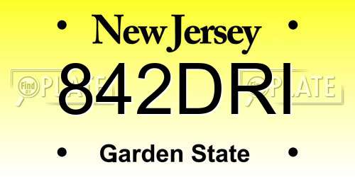 842DRI New Jersey License Plate