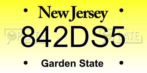 842DS5 New Jersey License Plate