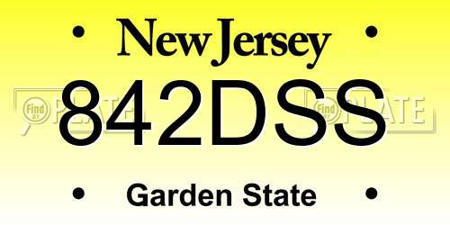 842DSS New Jersey License Plate