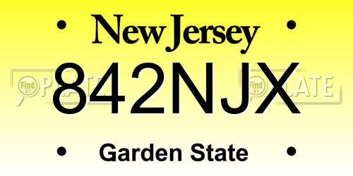 842NJX New Jersey License Plate