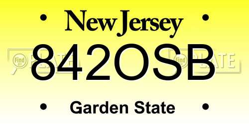 842OSB New Jersey License Plate