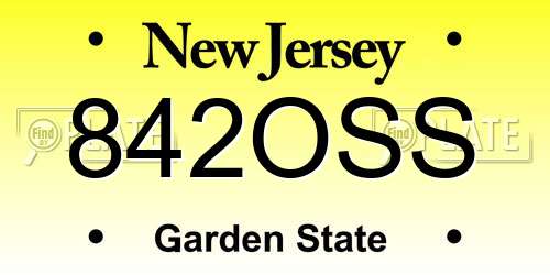 842OSS New Jersey License Plate