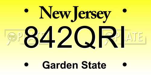 842QRI New Jersey License Plate