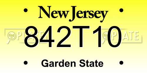 842T10 New Jersey License Plate