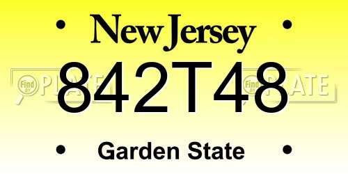 842T48 New Jersey License Plate