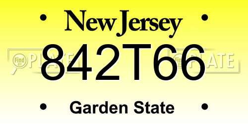 842T66 New Jersey License Plate