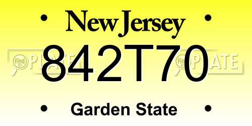 842T70 New Jersey License Plate