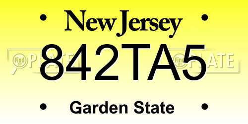 842TA5 New Jersey License Plate