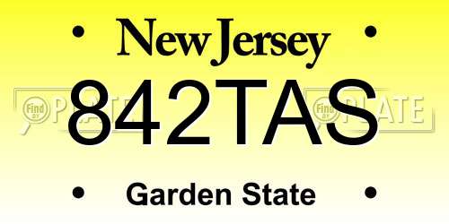 842TAS New Jersey License Plate