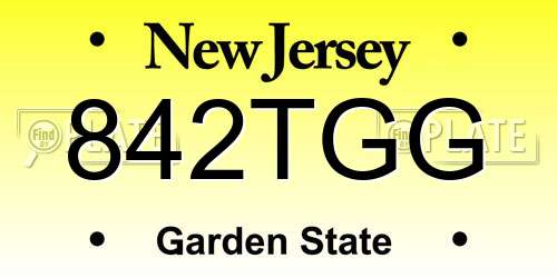 842TGG New Jersey License Plate