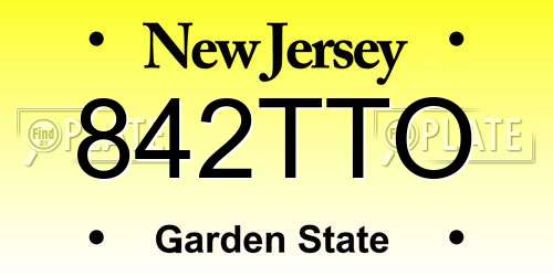 842TTO New Jersey License Plate