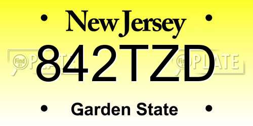 842TZD New Jersey License Plate