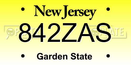 842ZAS New Jersey License Plate