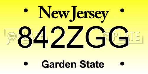 842ZGG New Jersey License Plate