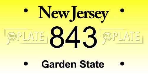 843 New Jersey License Plate