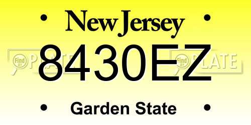 8430EZ New Jersey License Plate