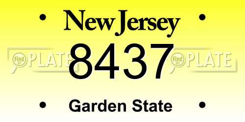 8437 New Jersey License Plate