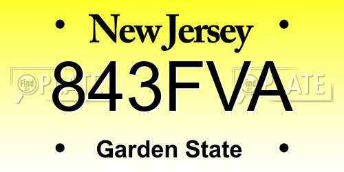 843FVA New Jersey License Plate